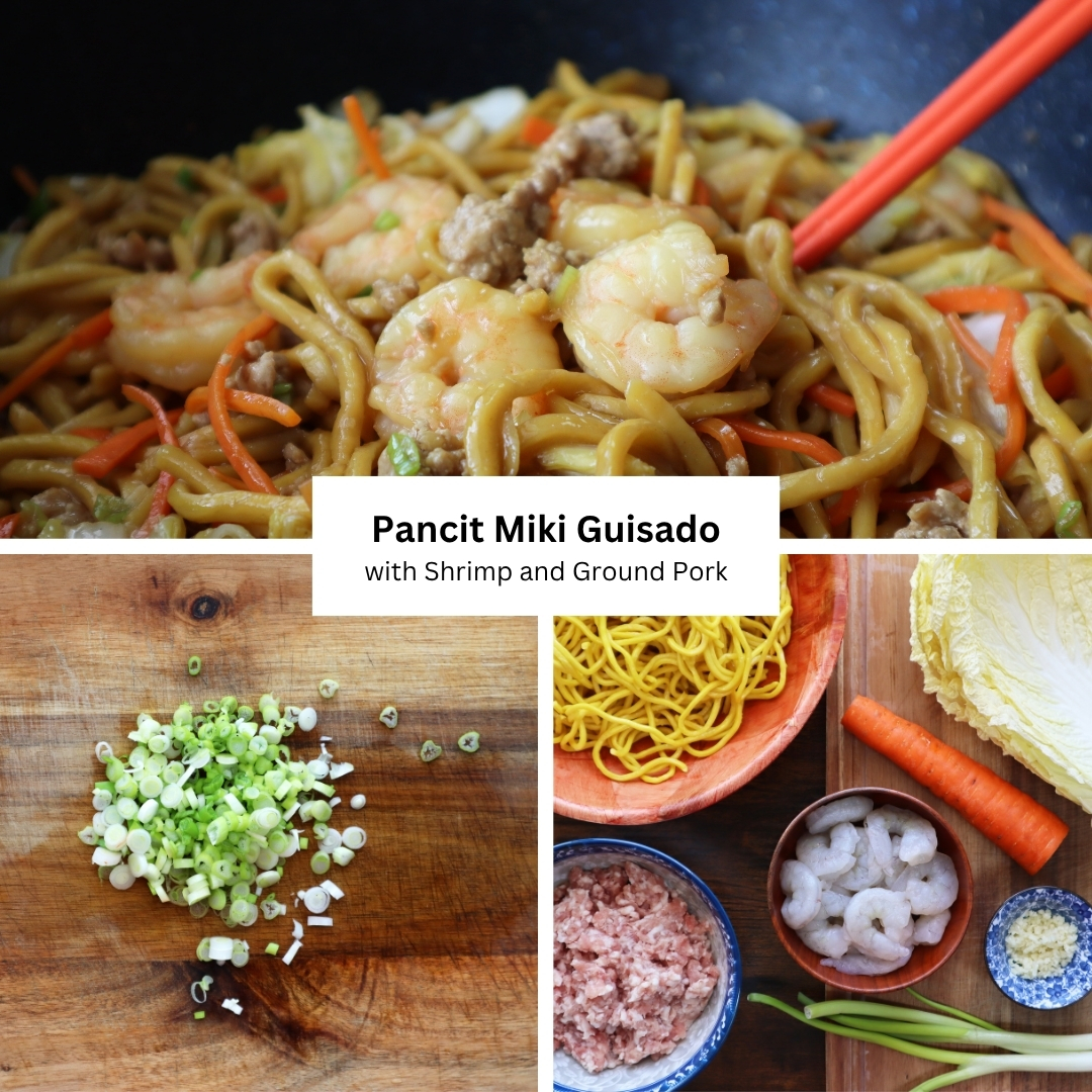 Pancit Miki Guisado with Minced Pork and Shrimp