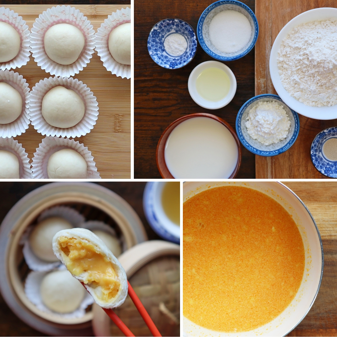Nai Wong Bao (Chinese Steamed Custard Buns)