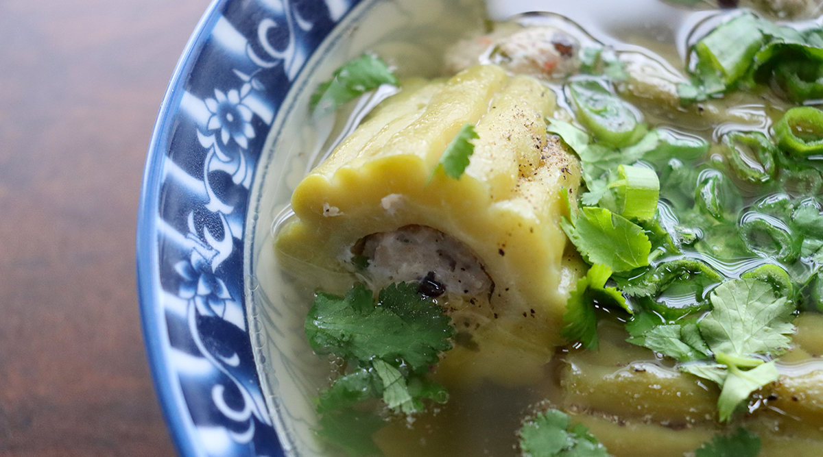 Stuffed Bitter Melon Soup (Canh Khổ Qua Dồn Thịt)