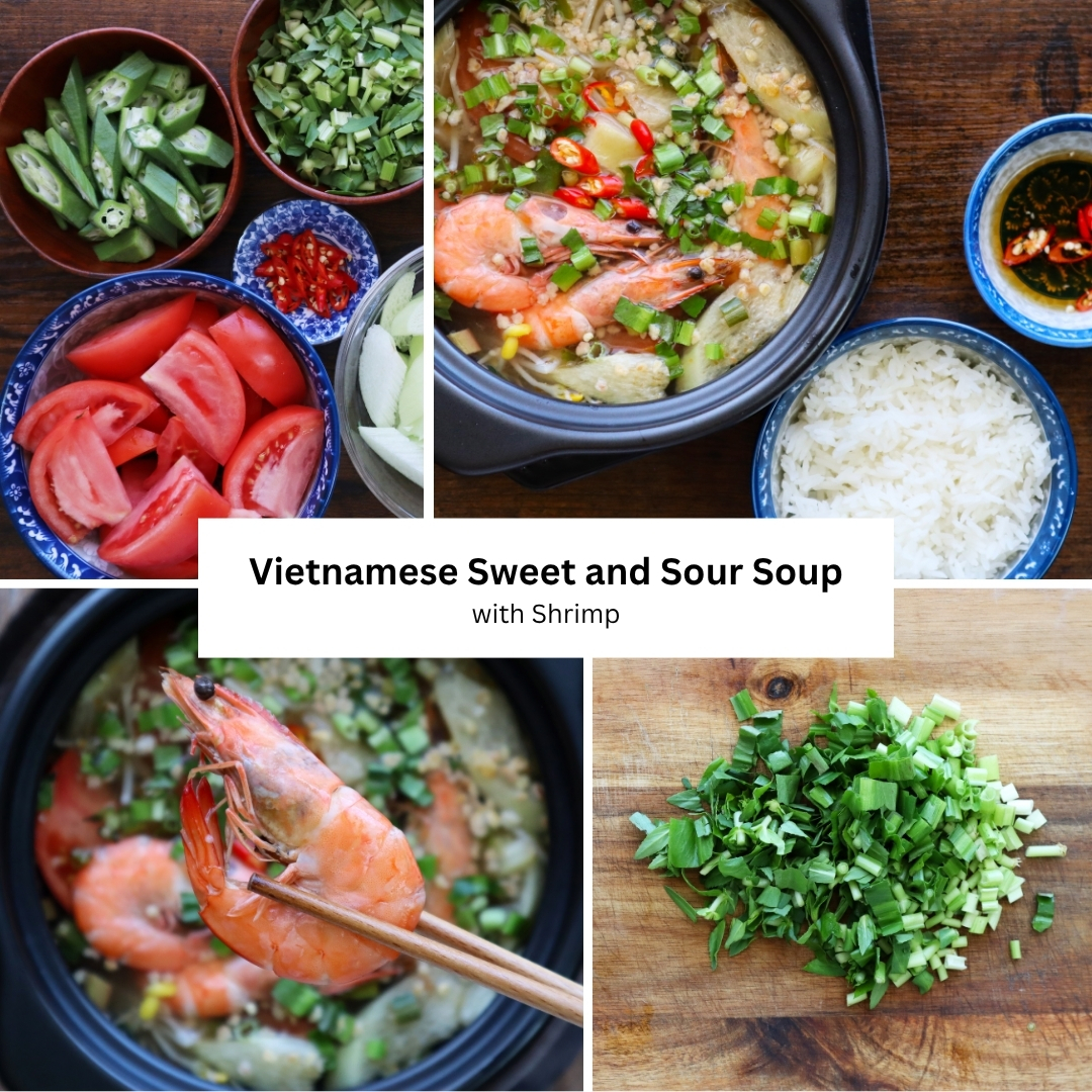 Vietnamese Sweet and Sour Soup with Shrimp (Canh Chua Tôm)