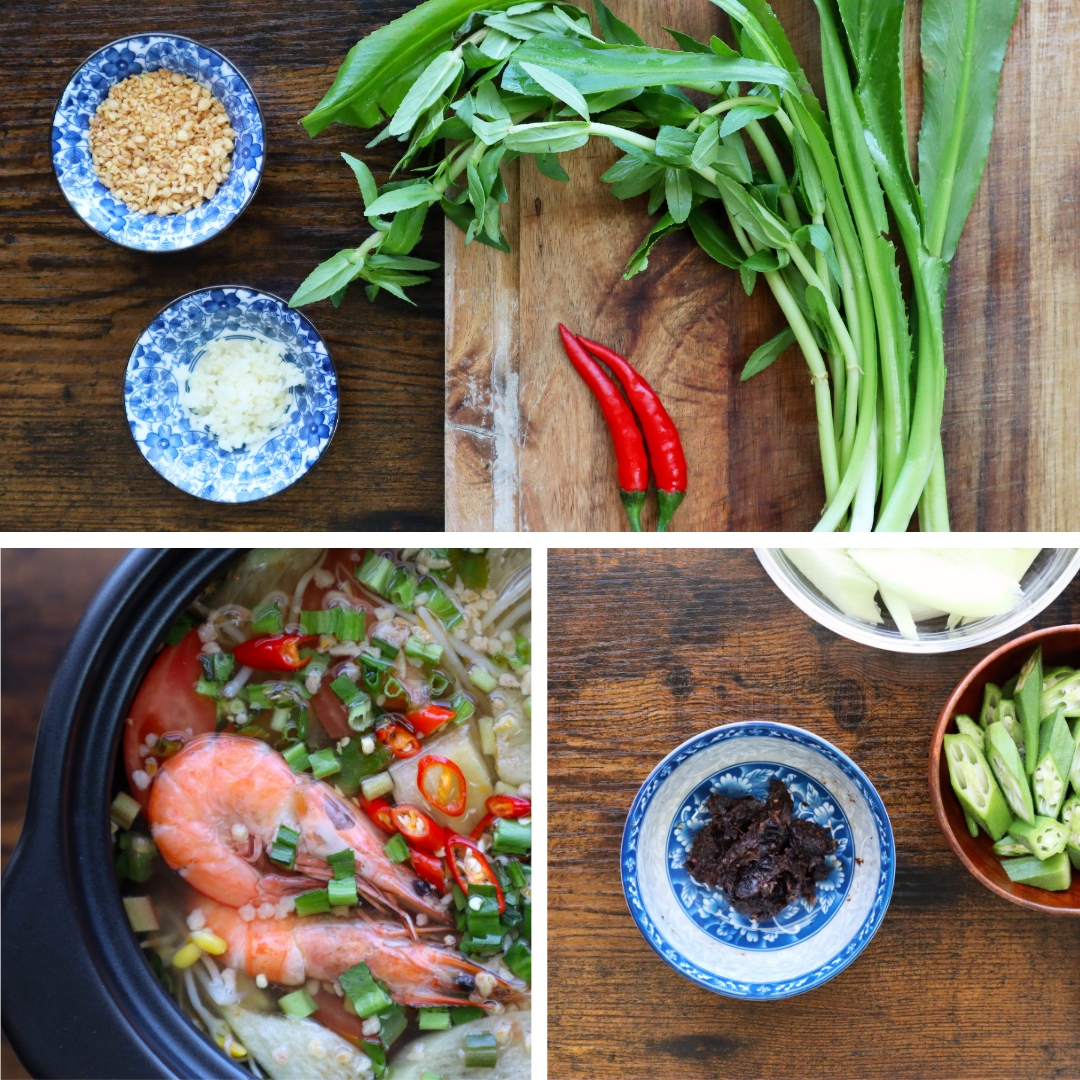 Vietnamese Sweet and Sour Soup with Shrimp (Canh Chua Tôm)